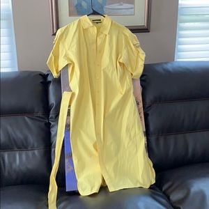 Yellow Anne Klein dress with belt